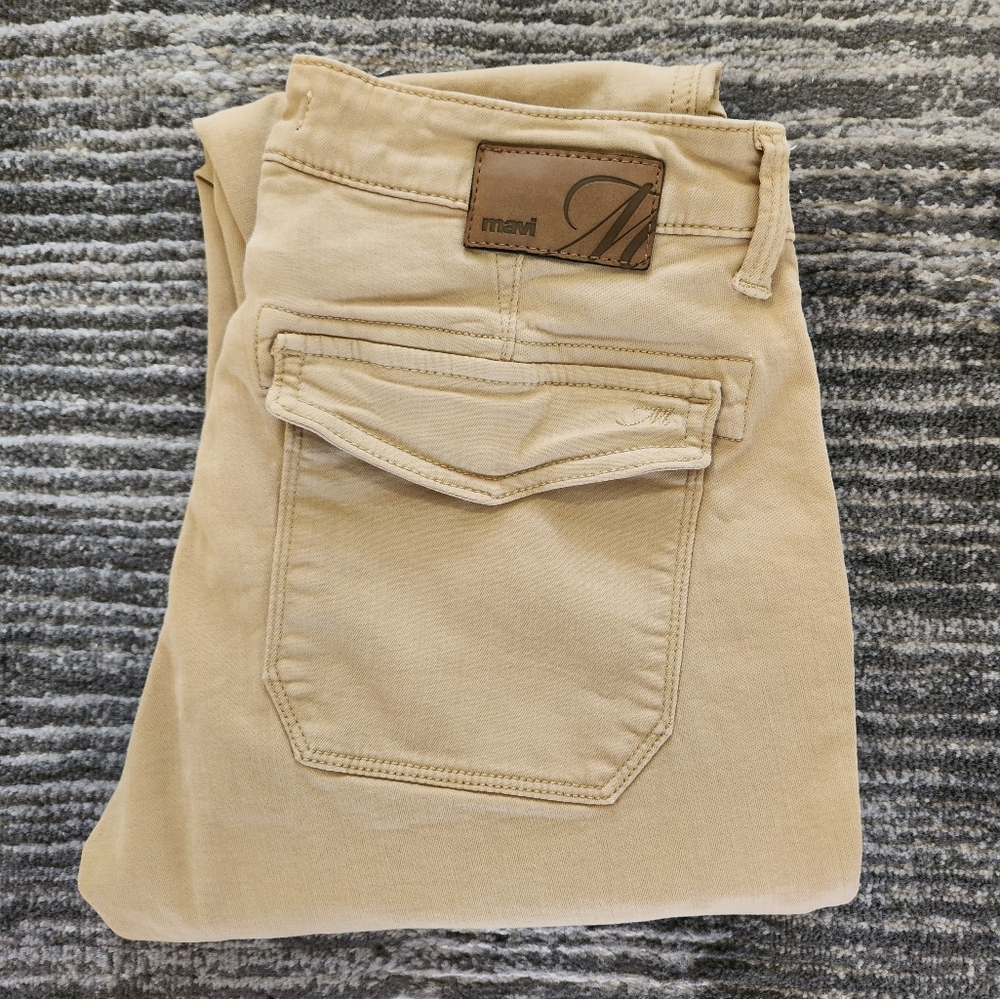 Mavi ivy slim cargo pants, size 29, beige.